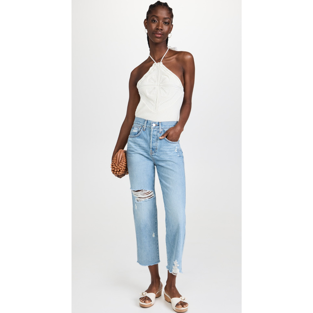 Veronica Beard Blake Crop Classic Straight High‎ Rise Jeans